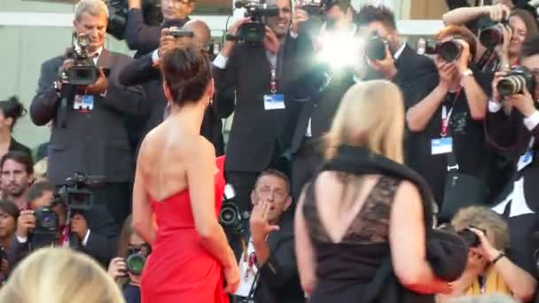 Sandra Bullock Venedik kırmızı halı — Stok video