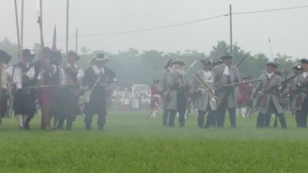 Franse infanterie vuren — Stockvideo