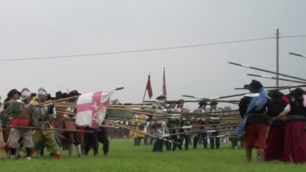 步兵尖轮冲突 — 图库视频影像