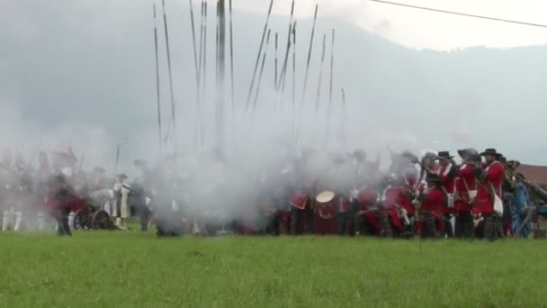 Savoian infantry firing — Stock Video