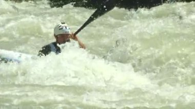 wildwater canoeing man slow motion