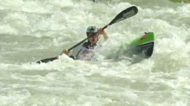 wildwater canoeing man slow motion