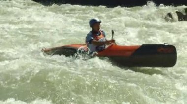 wildwater canoeing man slow motion