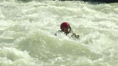 wildwater canoeing man slow motion
