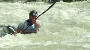 wildwater canoeing man slow motion