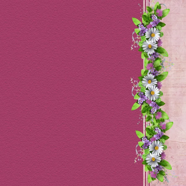 Abstract background with vertical floral vignette. — Stock Photo, Image