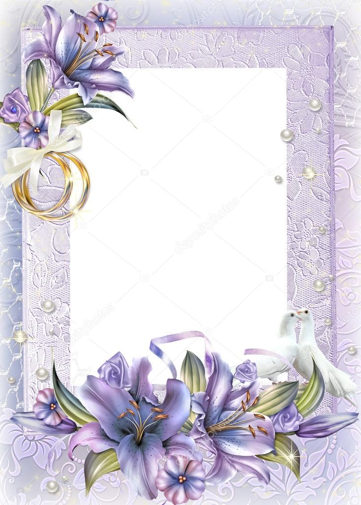 Beautiful wedding background with lilies