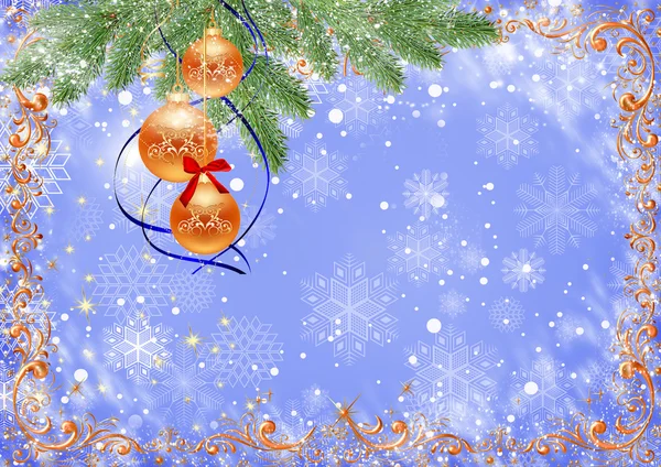 Karácsony és újév. üdvözlőkártya. — Stock Fotó