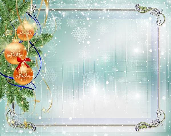 Weihnachten und Neujahr. Grußkarte. — Stockfoto
