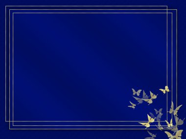 Altın tasarım öğeleri ile mavi arka plan.