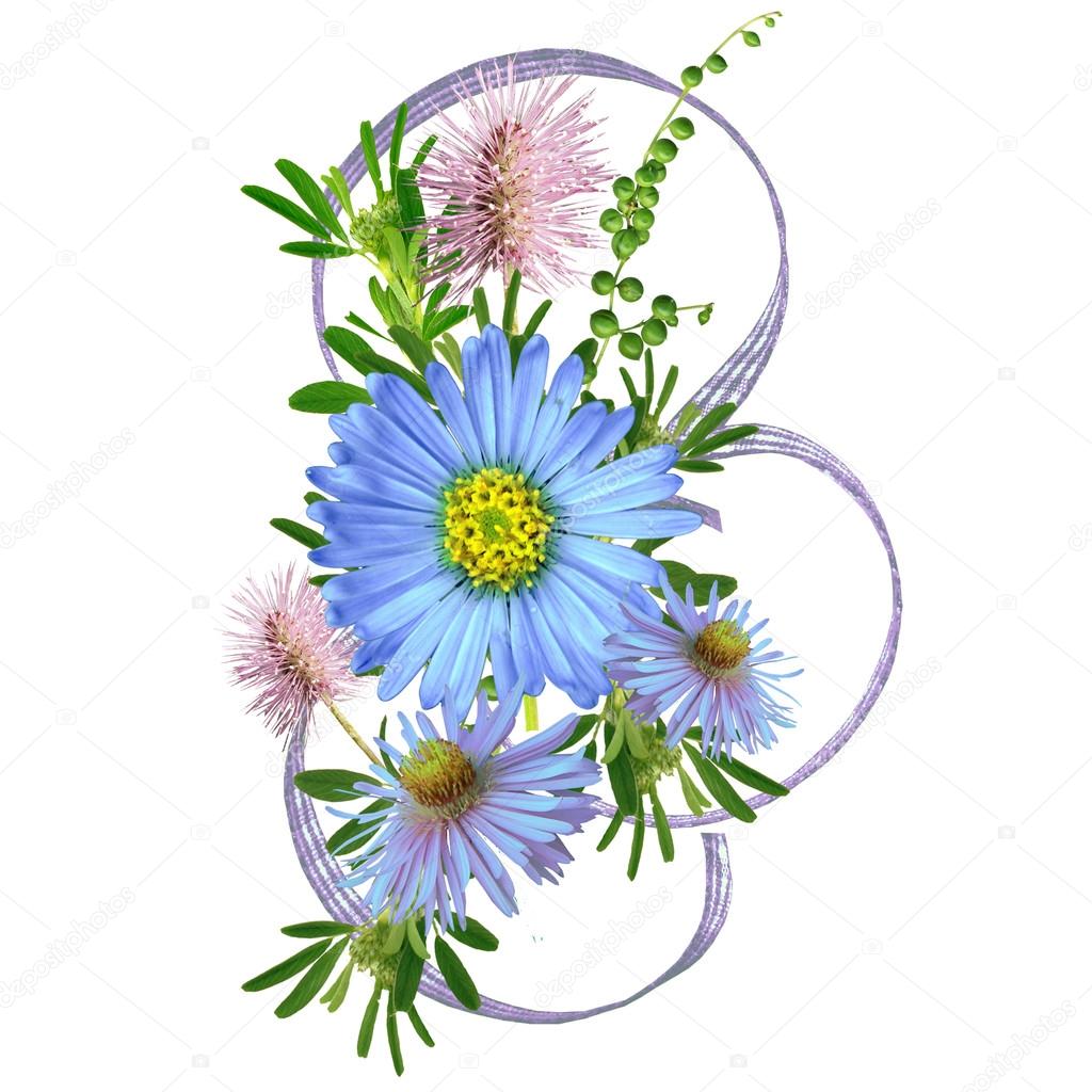 A beautiful bouquet of flowers on a white background.