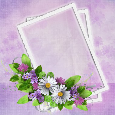 çiçek sınır ve kart lavanta arka plan