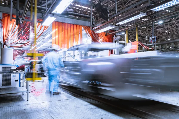 Modern automobile production line, automated production equipment.