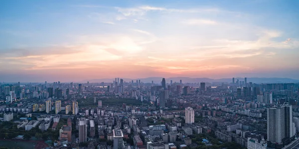 Arquitetura Cidade Nanjing Sob Céu Por Sol — Fotografia de Stock