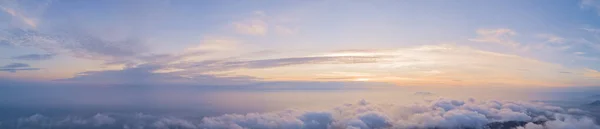 Vanuit Lucht Zicht Zonverlichte Wolken Lucht Stockfoto