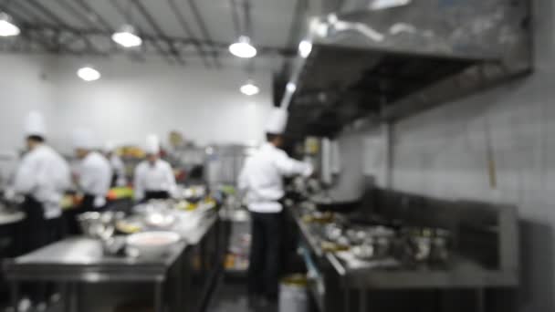 Motion chefs d'une cuisine de restaurant — Video