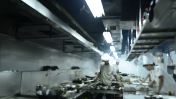 Motion chefs of a restaurant kitchen — Stock Video