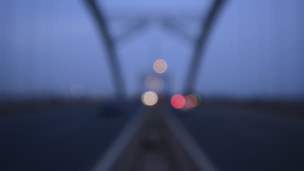 Vista noturna da ponte e da cidade em shanghai china — Vídeo de Stock