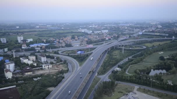 Vista noturna da ponte e da cidade em shanghai china — Vídeo de Stock