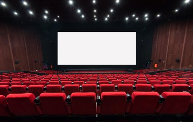 Kırmızı koltuk boş sinema salonu