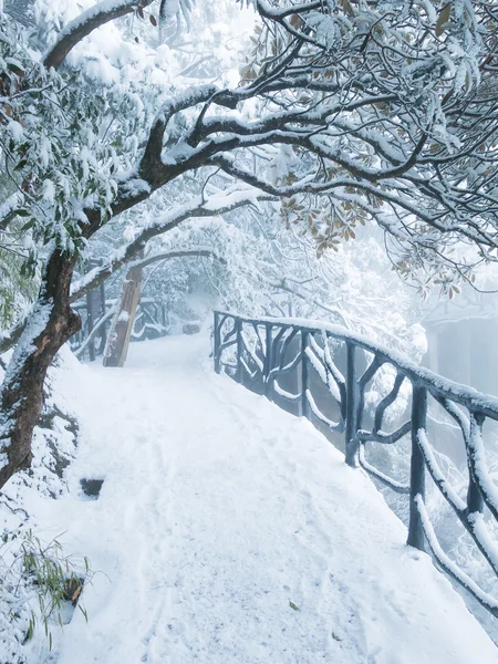 A neve de inverno, a paisagem montanhosa — Fotografia de Stock