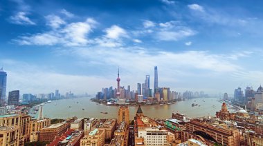 sunrise, modern şehir manzarası shanghai