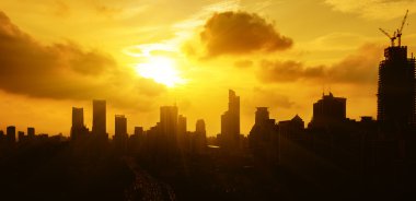 sunrise, modern şehir manzarası shanghai