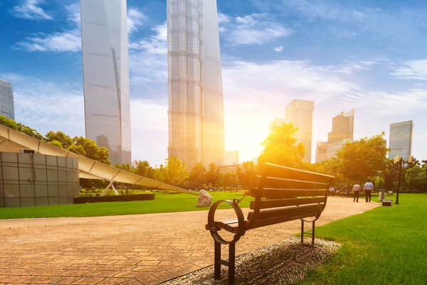 Park in lujiazui financial center, Shanghai, China