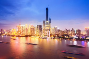 sunrise, modern şehir manzarası shanghai