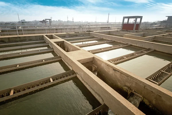 Modern urban wastewater treatment plant. — Stock Photo, Image