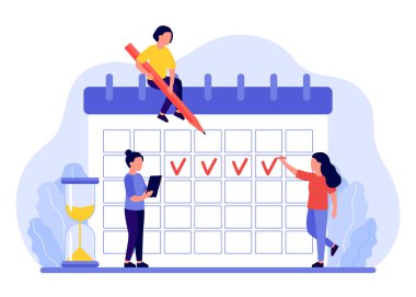 Regl takvimindeki kadınların ay işaretleri. Aylık takvim döngüsü, adet döngüsü. Kadınlar tarihi, programı fark eder. Vektör illüstrasyonu