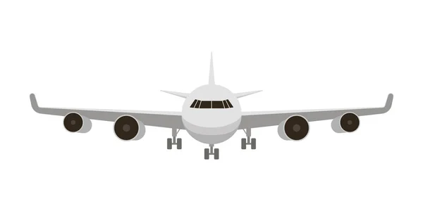 Biały Samolot Przodu Samolot Samolot Samolot Lotnictwo Samolot Ilustracja Wektora — Wektor stockowy