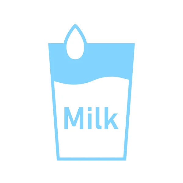 Milch im Glas-Symbol. Milchprodukte flüssige Nahrung Zeichen. Milch in Tasse gießen. Vektorsymbol — Stockvektor