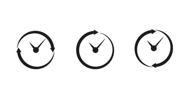 Definir Ícone Temporizador Hora Com Setas Relógio Círculo Cronômetro Serviço —  Vetores de Stock