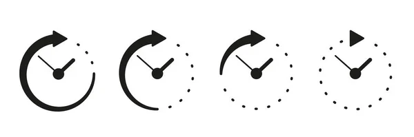 タイマーアイコン 矢印とサークルウォッチ ストップウォッチと時間を設定します 24時間体制 締め切り 残りの時間の概念 ベクトル記号 — ストックベクタ