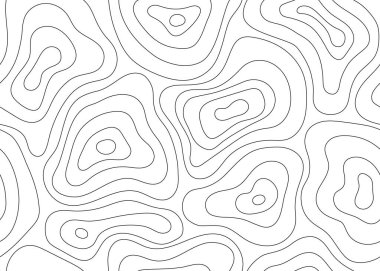 Topografik çizgi deseni, harita manzarası arkaplan çizgisi görüntünün üstünde. Vektör soyut çizgisi