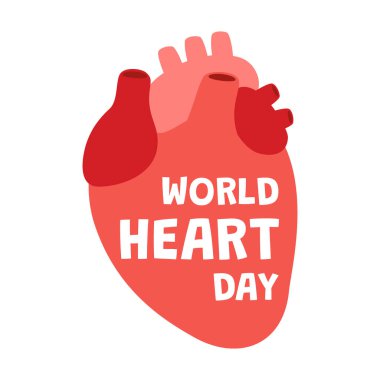 Dünya kalp günü. Kalp hakkında 29 Eylül farkındalığı. Sağlık ve önleme iç organlarını kontrol edin. Vektör illüstrasyonu