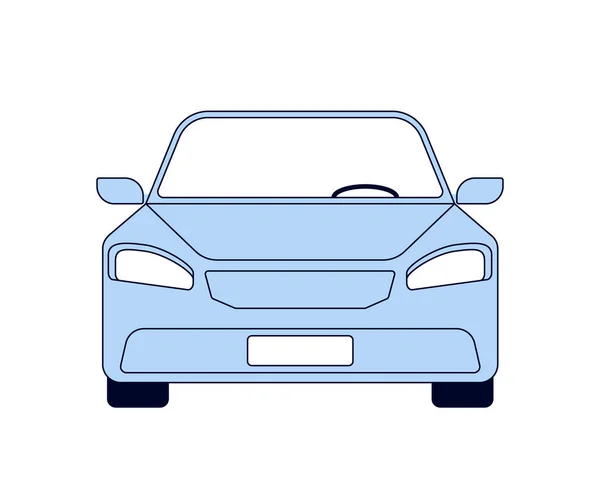 Voiture de voyage bleue vue de face. Auto trip, véhicule. Transports pour le tourisme automobile. Illustration vectorielle — Image vectorielle