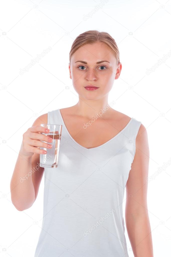 young holding a glass of water