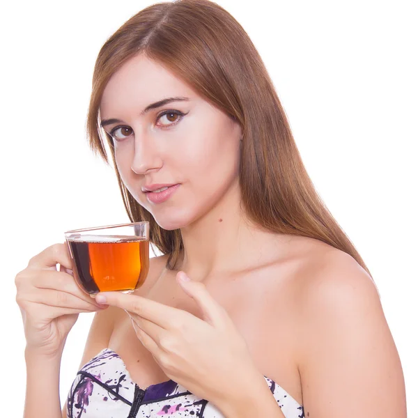 Woman with cup of tea — Stock Photo, Image