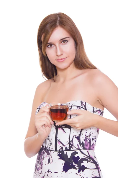 Woman with cup of tea — Stock Photo, Image