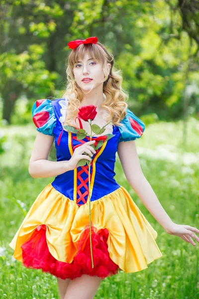 Woman in a suit of Snow White — 스톡 사진