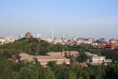 Eski ve modern Pekin 'in manzarası. Çin.