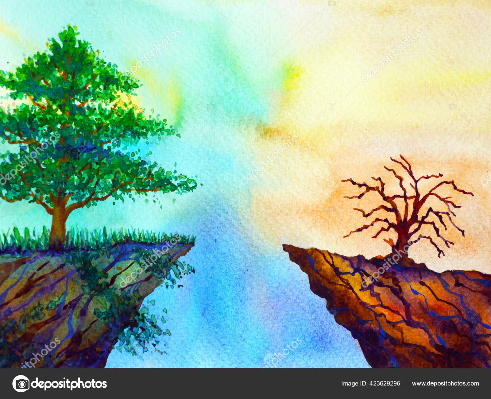 Global Warming Climate Change Abstract Art Spiritual Mind Watercolor Painting Stock Photo By C February Boxroom Gmail Com