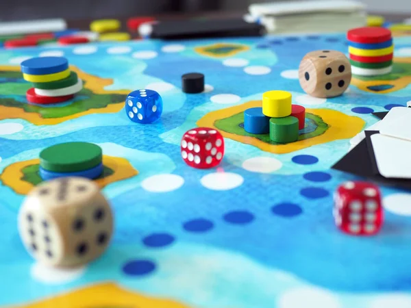 Brettspiel Spielen Tischplatte Abstrakte Strategie Spaß Businessplan Design Ausgewählter Fokus — Stockfoto