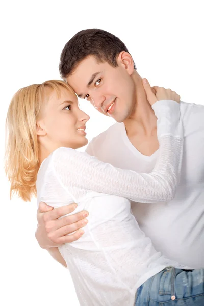 Young couple posing in the studio — Stock Photo, Image