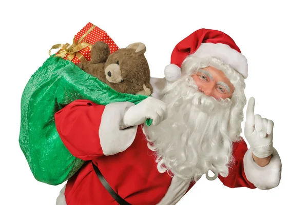 Santa Claus and the gifts bag — Stock Photo, Image