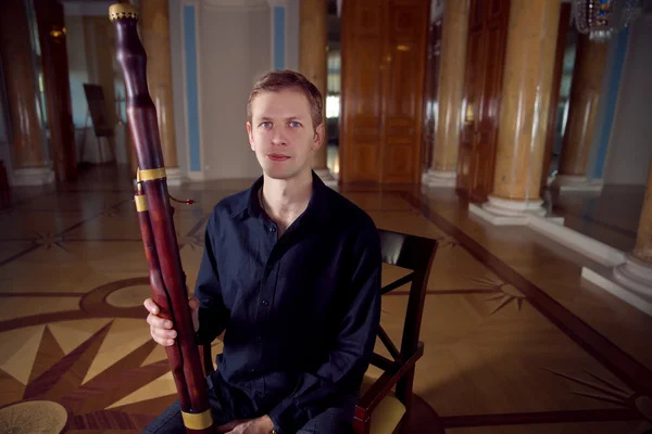 Young Caucasian Bassoon Musician — Stock Photo, Image