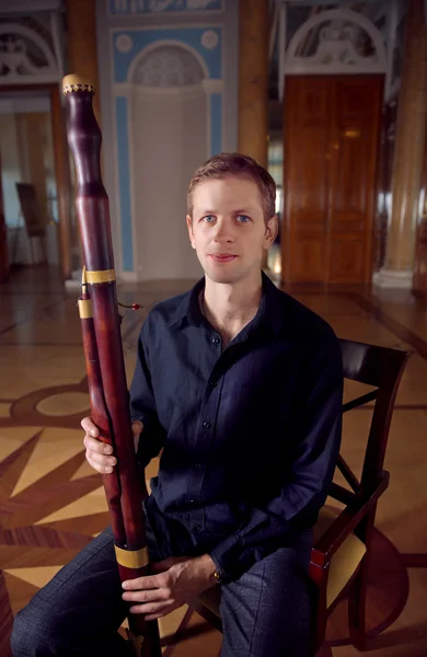 Young Caucasian Bassoon Musician — Stock Photo, Image