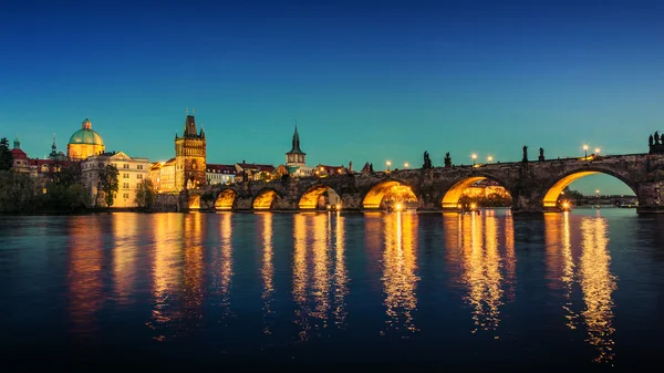 Prague at dusk; Czech Republic — Stock Photo, Image